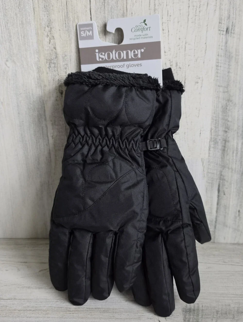 Isotoner Womens S/M Black Waterproof Winter Gloves smartDri smartTouch NWT $42